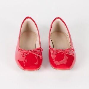 The Drop Red Bow Ballet Flats